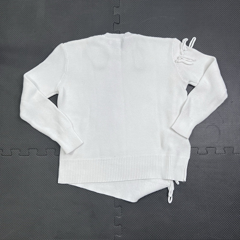 Manning Cartell White Knit Sweater Sm Asymmetric Fringe Avant Garde Minimalist - Picture 2 of 15